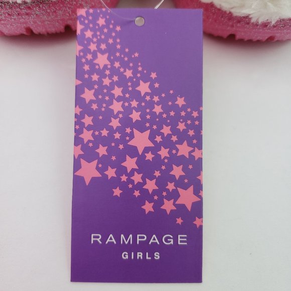 Rampage Girls Size 13/1 Fuchsia Pink Glitter Sparkle Lined Slip On Clog Shoes - Picture 14 of 14